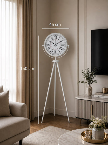 Roma Rakamlı Beyaz Tripod Ayaklı Saat