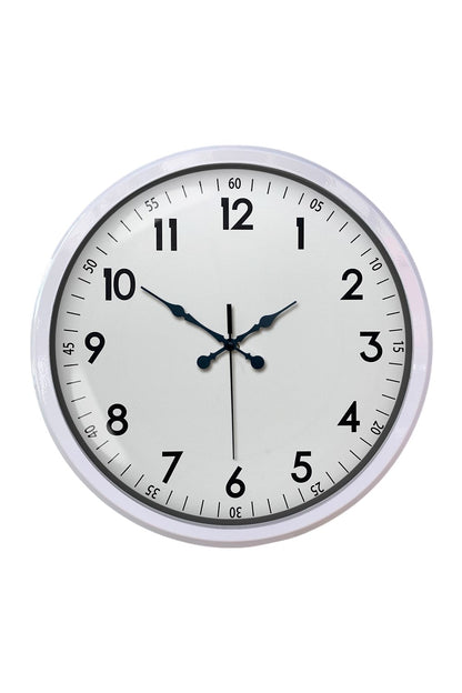 Beyaz Dekoratif Stil 52 Cm Metal Duvar Saati