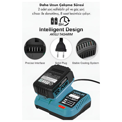 6PCS USTA ELEKTRİKLİ ALET SETİ ŞARJLI=21V SPRAL TAŞLAMA - HİLTİ - BAĞ MAKAS - SOMUN SÖKME - DARBELİ VİDALAMA - BUDAMA TESTERE PLASTİK ÇANTAL ASR-1111 (5643)