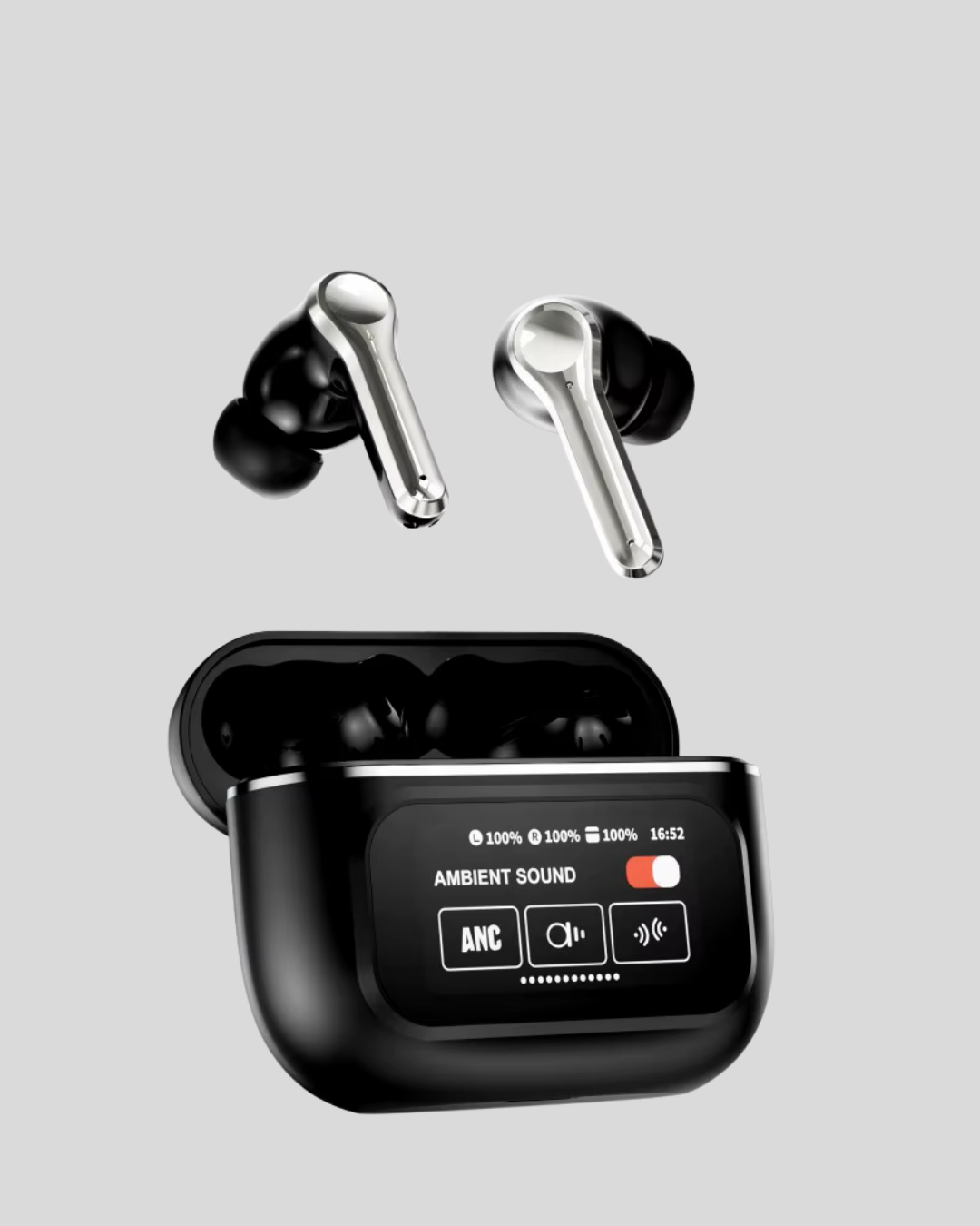 ANC Teknolojili Kablosuz Bluetooth Kulaklık – Dokunmatik, Dijital Göstergeli, Yüksek Ses Kalitesi