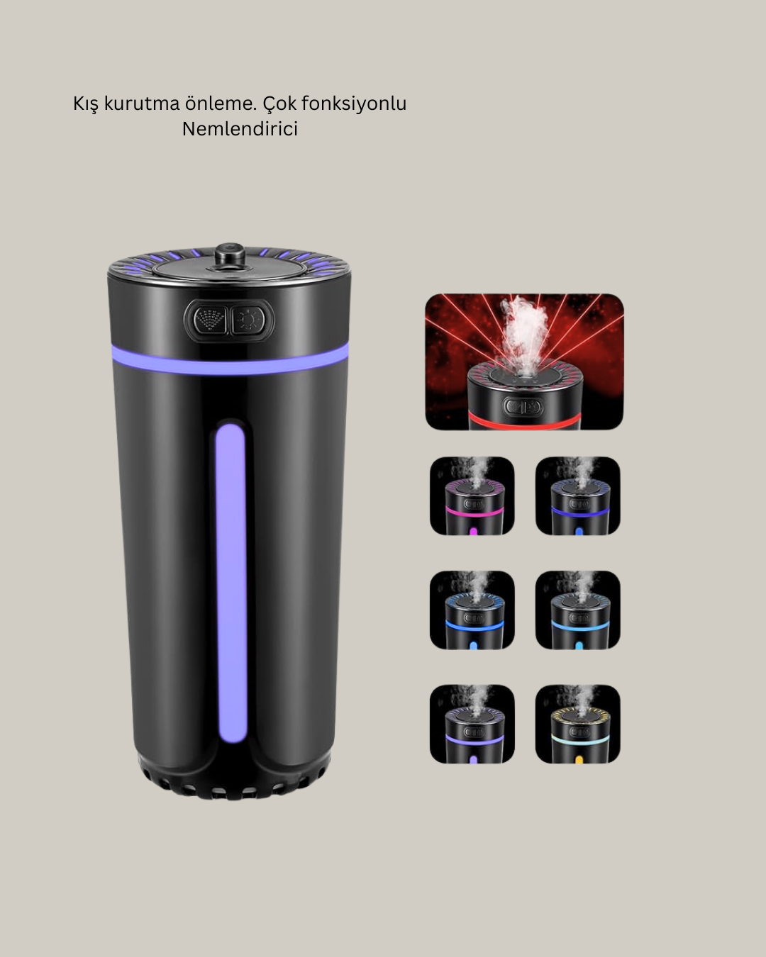 USB Aromaterapi Difüzör Ultrasonik Hava Nemlendirici LED Gece Lambalı