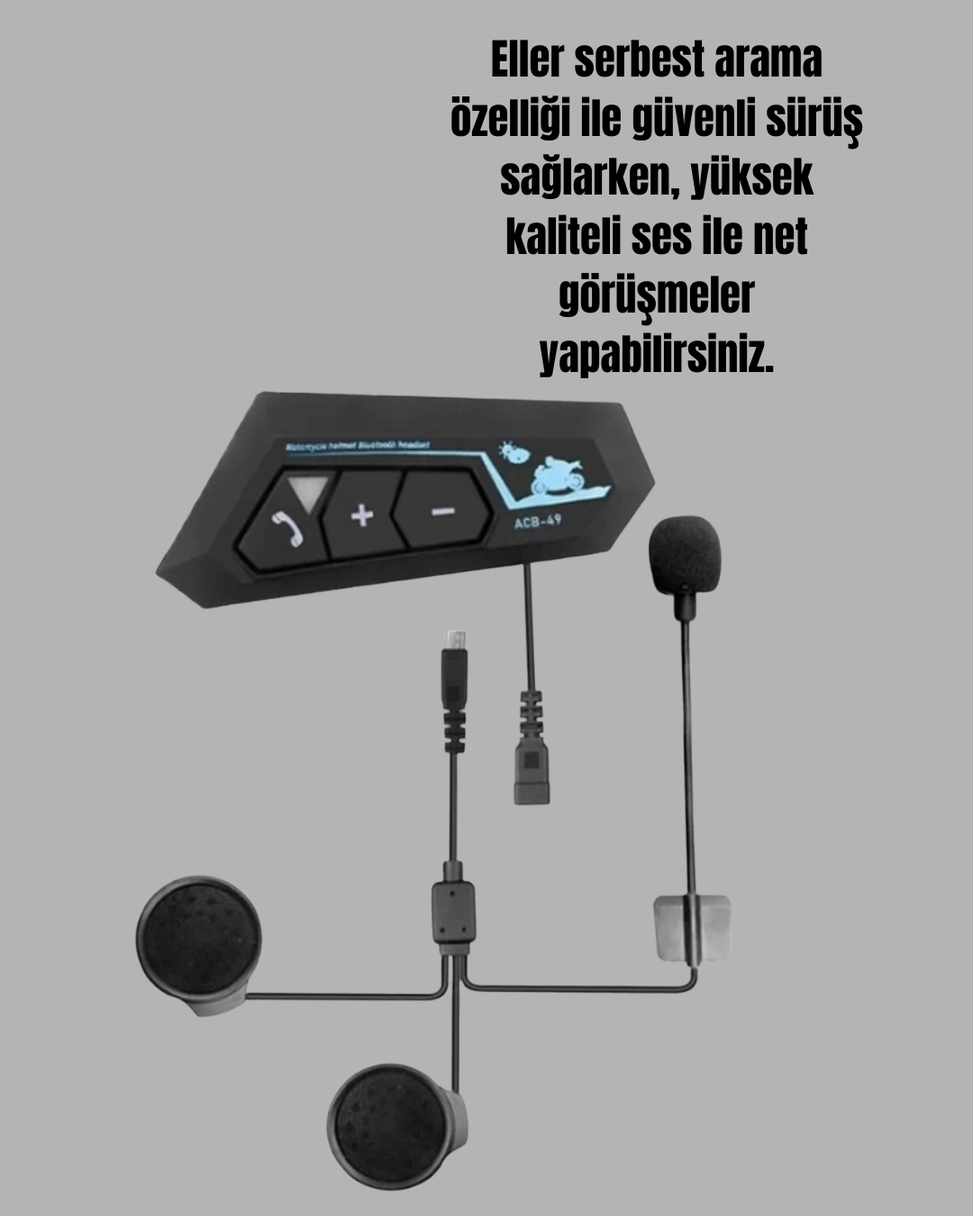 Su Geçirmez BT22 Bluetooth Kask Kulaklığı GPS ve Müzik Uyumlu