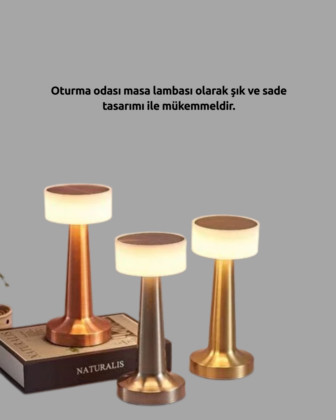 Touch Gece Lambası – Dokunmatik Kontrol, Kablosuz Kullanım, Metal Gövde Yeni Nesil (Kopya)