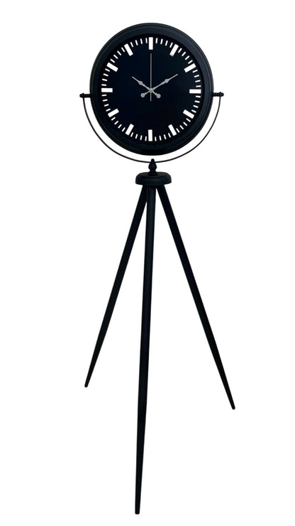 Siyah Lüks Sade Tripod Ayaklı Saat
