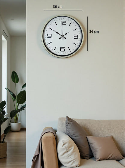 36 Cm Krem Modern Dekoratif Duvar Saati