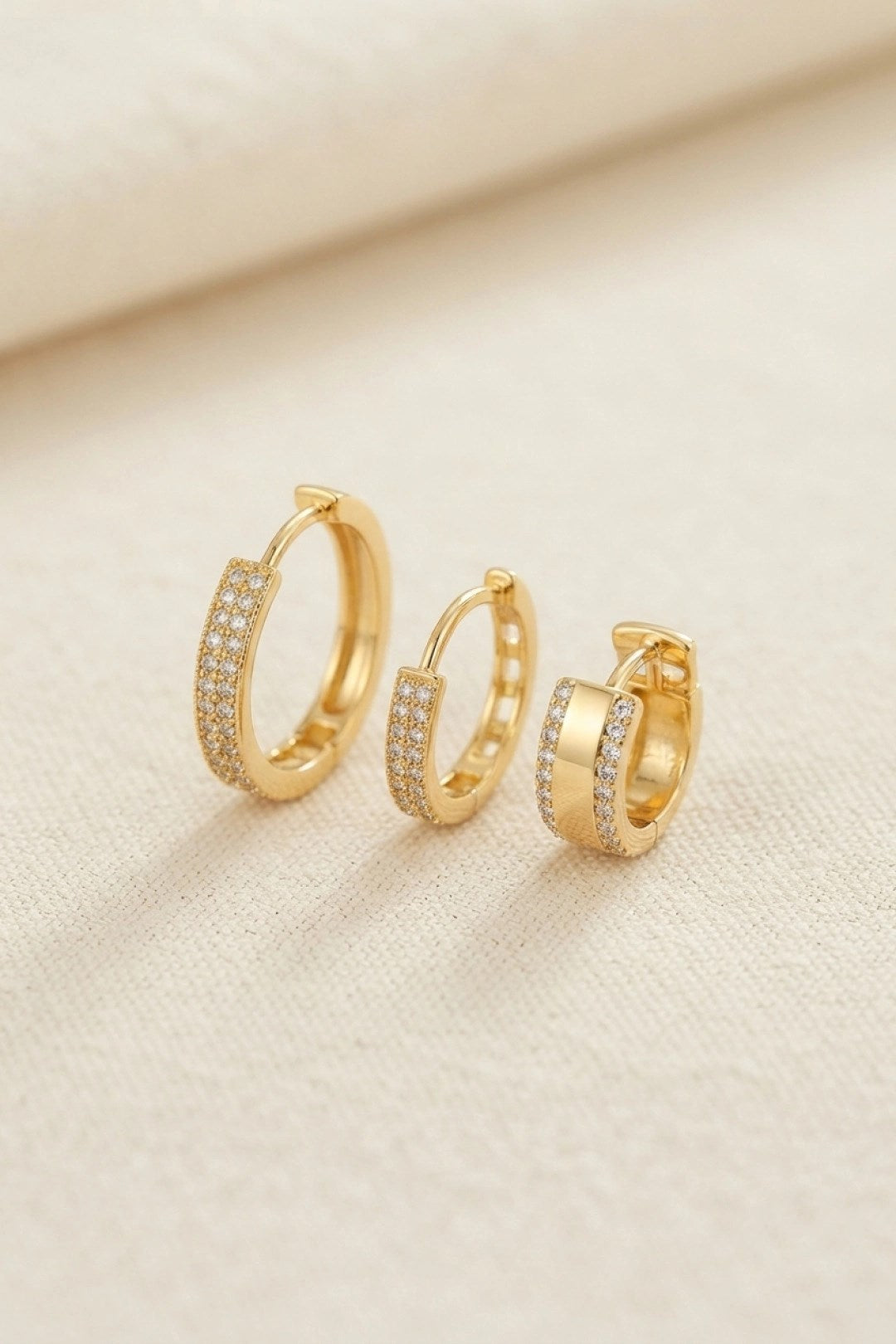 3 lü Set Gold Renk Halka Model Küpe
