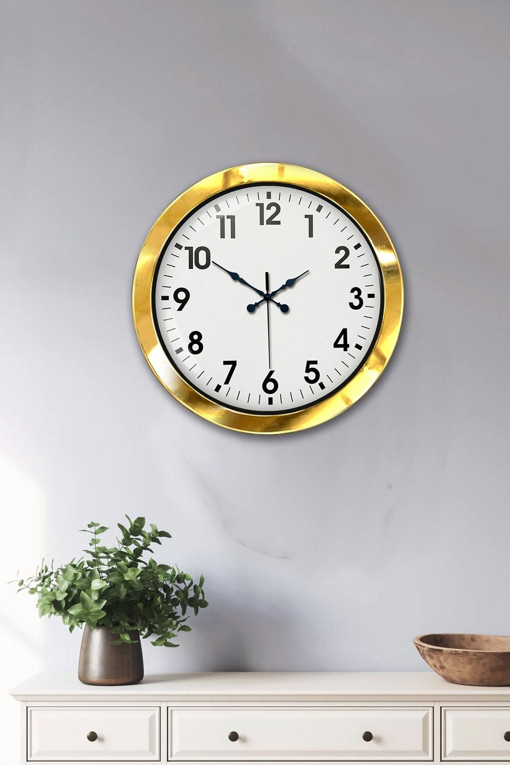 36 cm Gold Metal Standart Duvar Saati