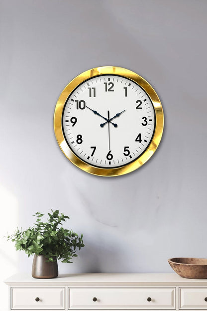 36 cm Gold Metal Standart Duvar Saati