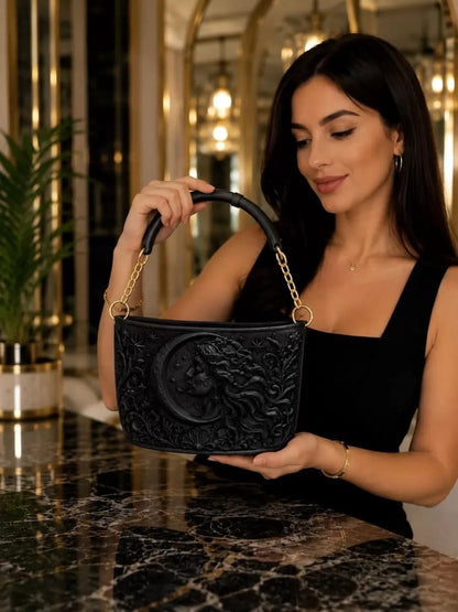 Selene Pearl Antik Dönem 3d Tasarım Omuz Çantası Siyah