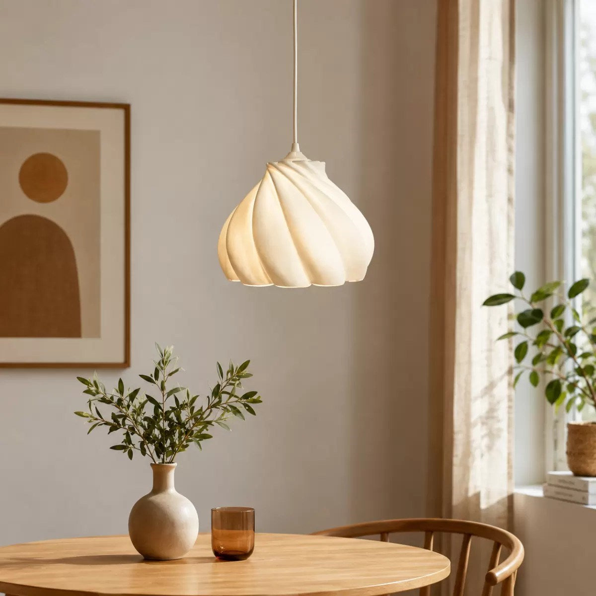 Pumpkin Tekli Avize Yatak Odası Mutfak Sarkıt Avize – Salon Ve Oturma Odası Aydınlatması 70cm Beyaz