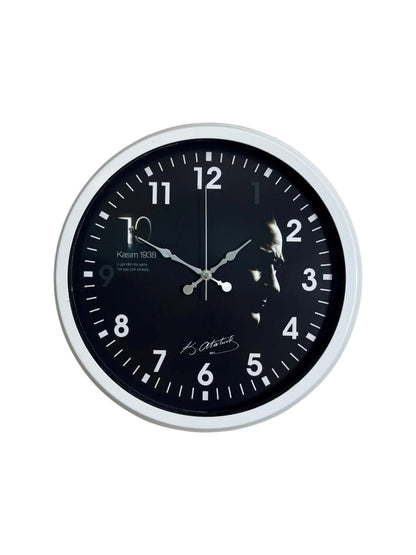 Cumhuriyet Işığı Beyaz Seri 36 Cm Metal Duvar Saati