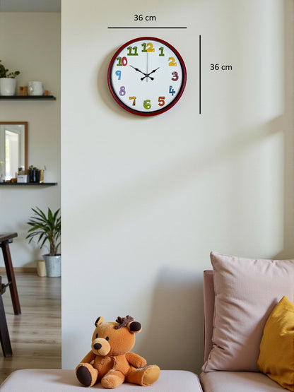 36 Cm Kırmızı Çocuk Odası Duvar Saati