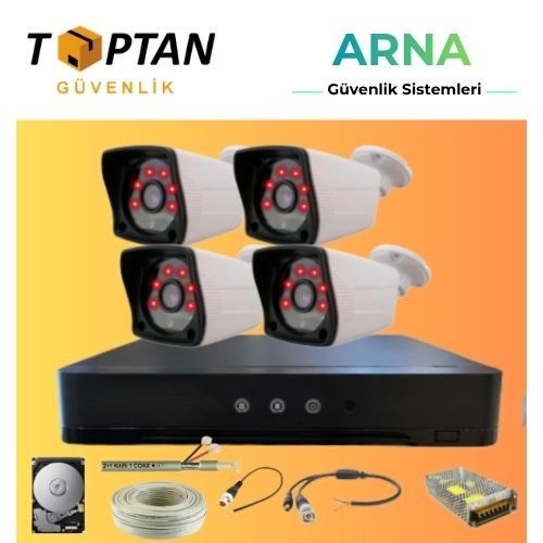 4 Irled Kameralı 250GB HDD Dahil Güvenlik Seti