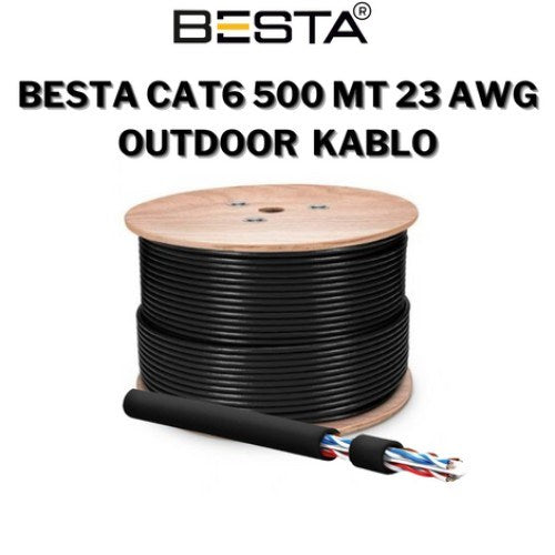 CAT6 500MT 23AWG OUTDOOR SİYAH IP KAMERA KABLOSU