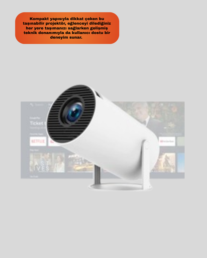 Kablosuz Mini Projeksiyon Cihazı Oyun ve Film İçin Taşınabilir Ev Sineması Yeni Nesil