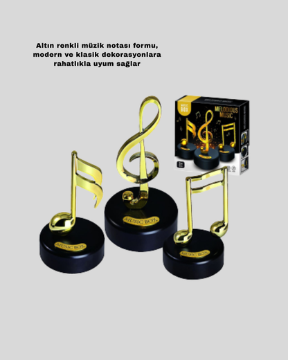 Melodious Music Altın Nota Figürlü Müzik Kutusu Yeni Nesil