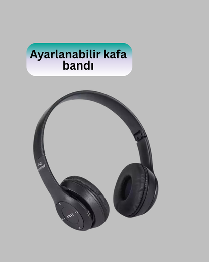 Ayarlanabilir Baş Bandı ve Yumuşak Kulak Yastıklı Bluetooth Kulaklık