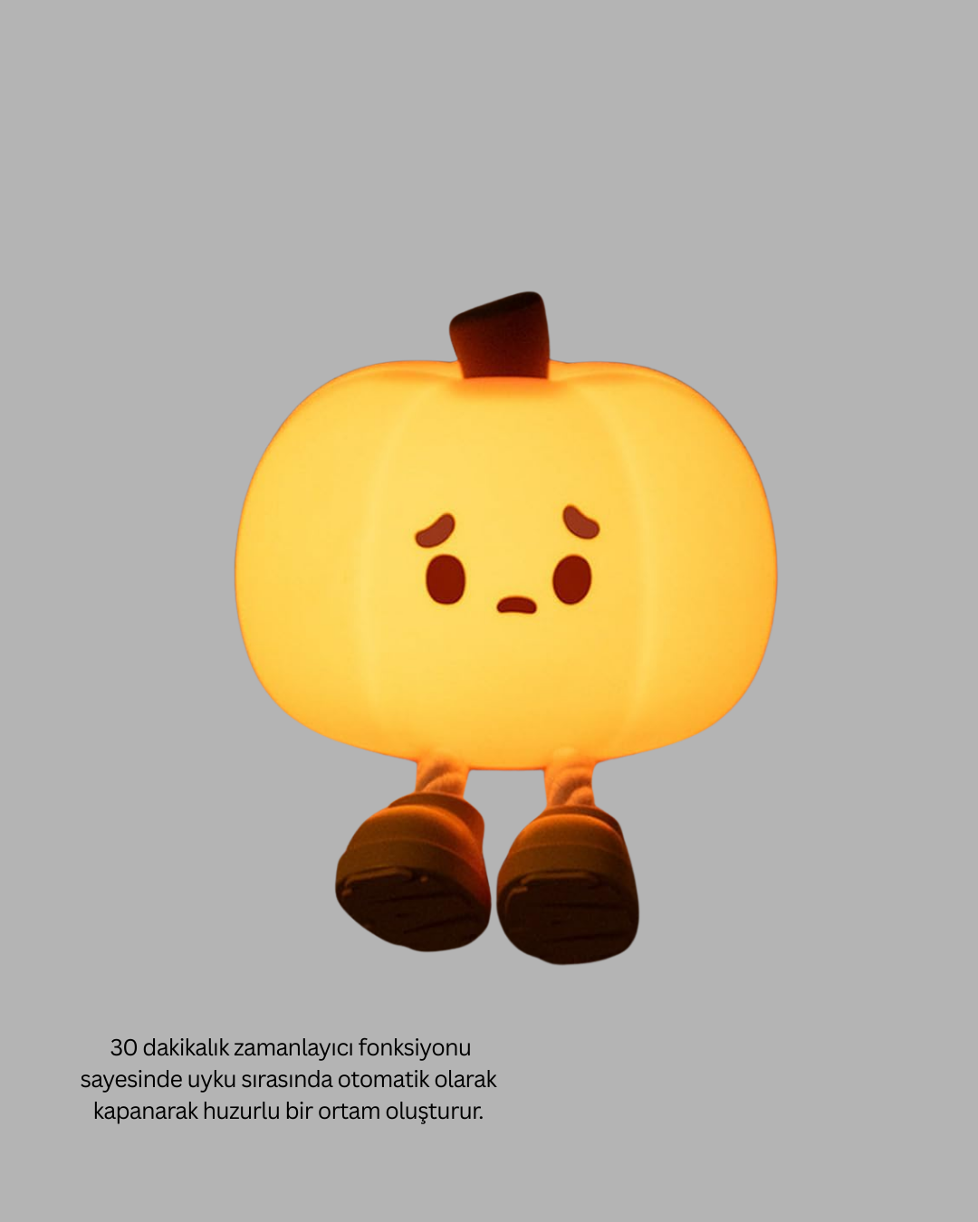 Pumpkin LED Night Light Dokunmatik Şarjlı Silikon Gece Lambası Yeni Nesil