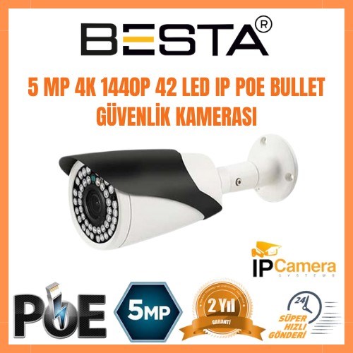5 MP 1440P 2 Kameralı IP POE Güvenlik Seti