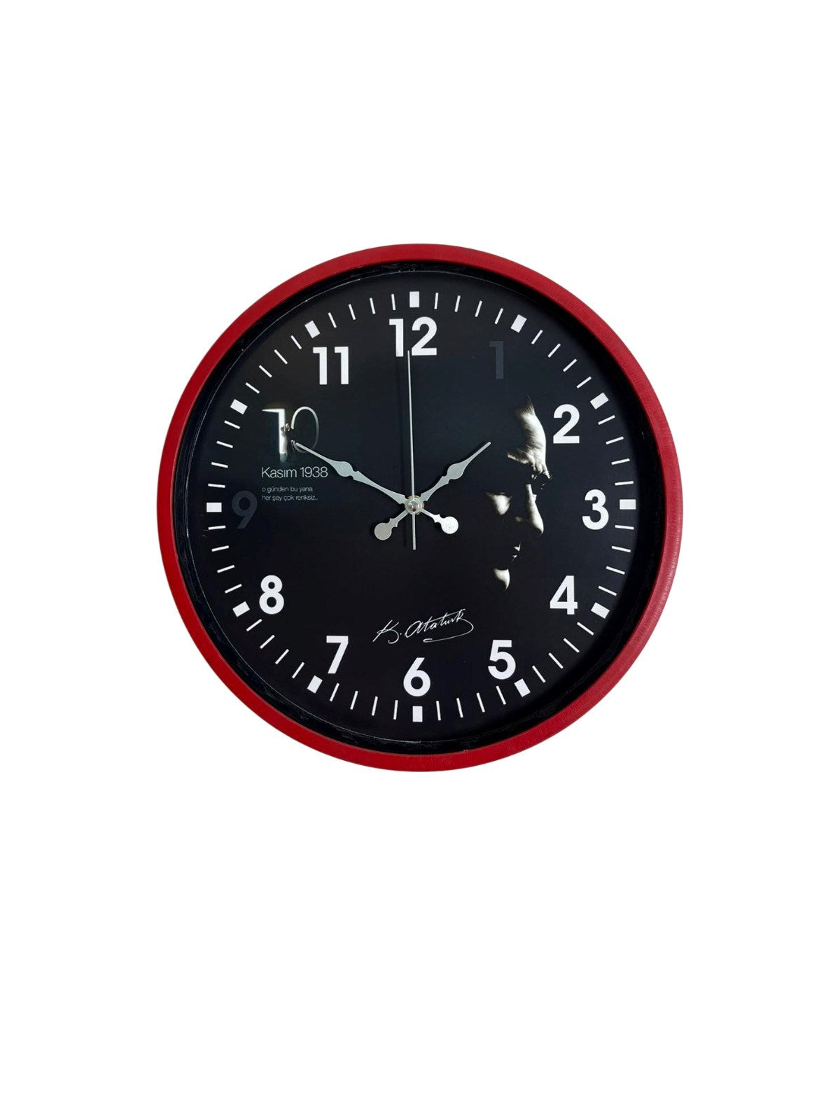 Prestij Kırmızı 36 Cm Atatürk Tasarımlı Duvar Saati