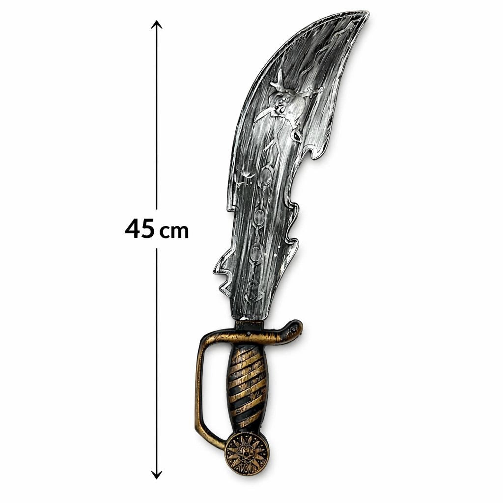 Eskitme Detaylı Plastik Korsan Kılıcı 45 cm