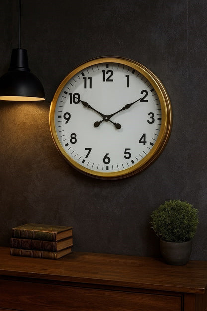 60 Cm Gold Metal Dekoratif Duvar Saati