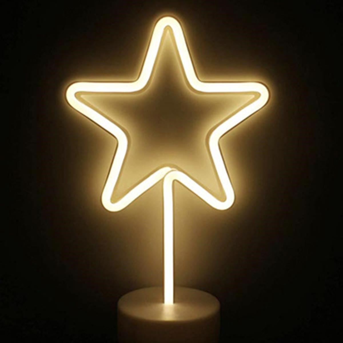 BUFFER® Yıldız Tasarımlı Neon Led Masa Ve Gece Lambası Dekoratif Işık