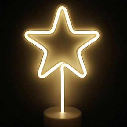 BUFFER® Yıldız Tasarımlı Neon Led Masa Ve Gece Lambası Dekoratif Işık