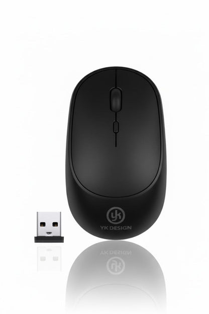 BUFFER® Siyah Renkli Ergonomik Sessiz Kablosuz Mouse – USB Alıcılı, Ofis ve Oyun İçin Konforlu Bilgisayar Faresi MS6310