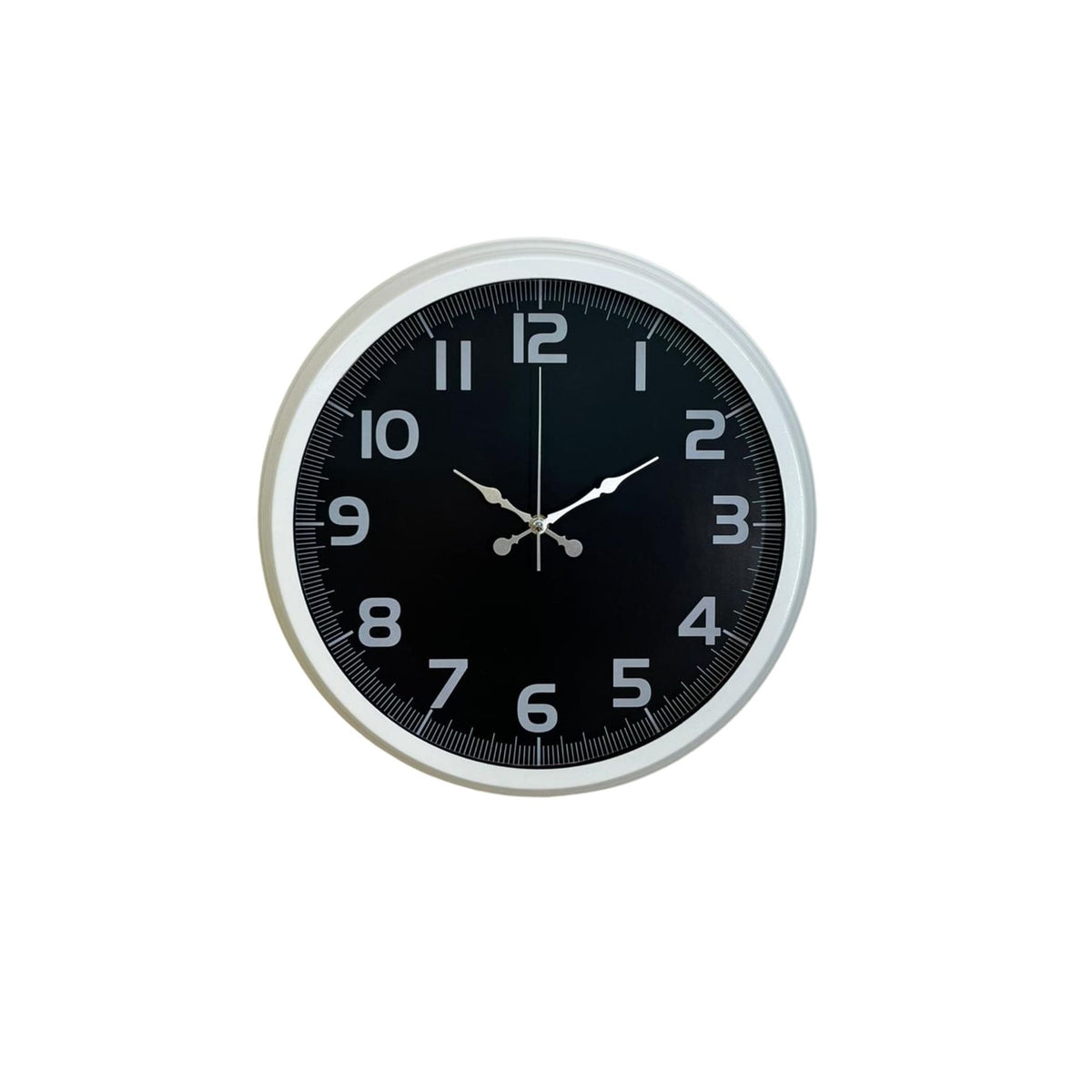 White Contrast 40 Cm Metal Duvar Saati