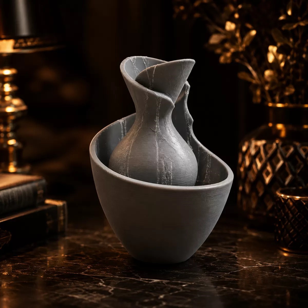 3d Baski Tigea Vazo 15cm Gri