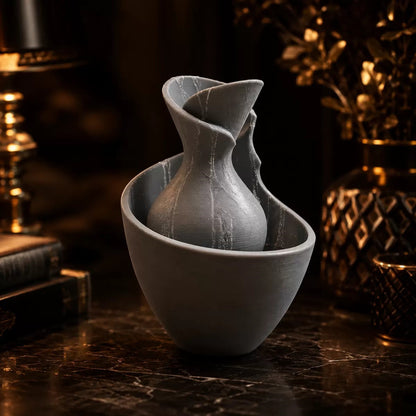 3d Baski Tigea Vazo 15cm Gri