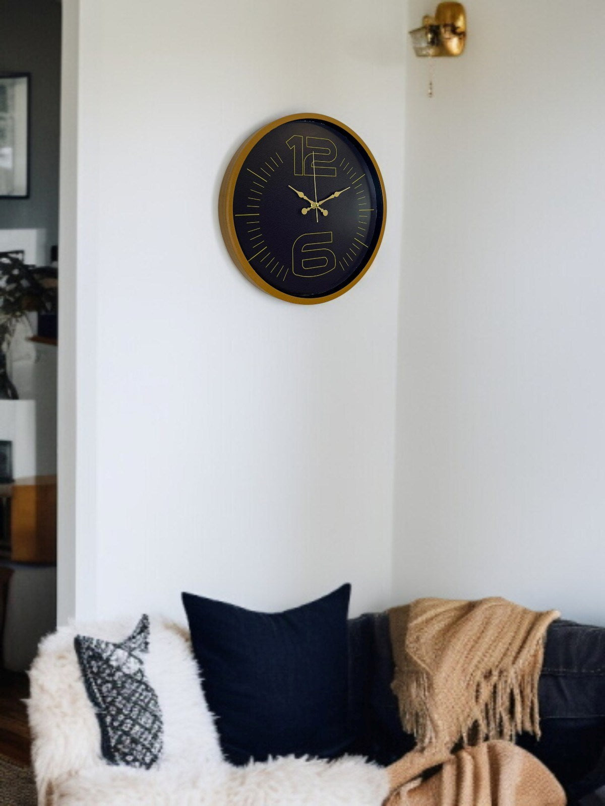 36 Cm Kahverengi Modern Duvar Saati