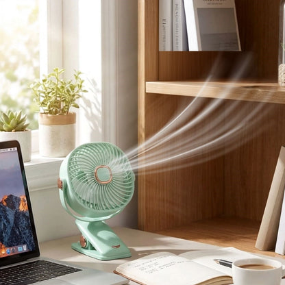 BUFFER® 3 Kademeli Mandallı Masaüstü Fan – 360° Tam Tur Dönebilen Oynar Başlıklı Duvara Monte Edilebilen Mini Fan ZB113