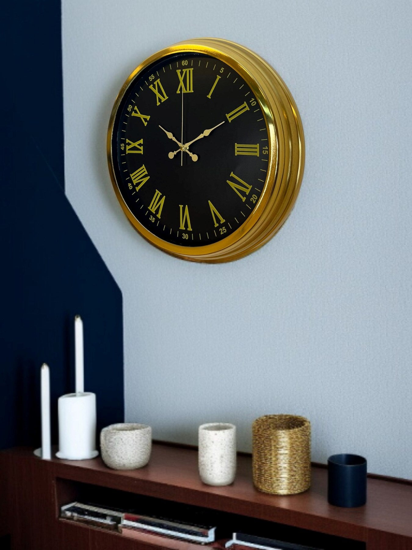 Noble Gold Black 40 Cm Metal Duvar Saati