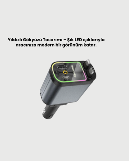 Ford, Opel, Volvo, Skoda Araçlar için 66W Çoklu Hızlı Şarj Cihazı