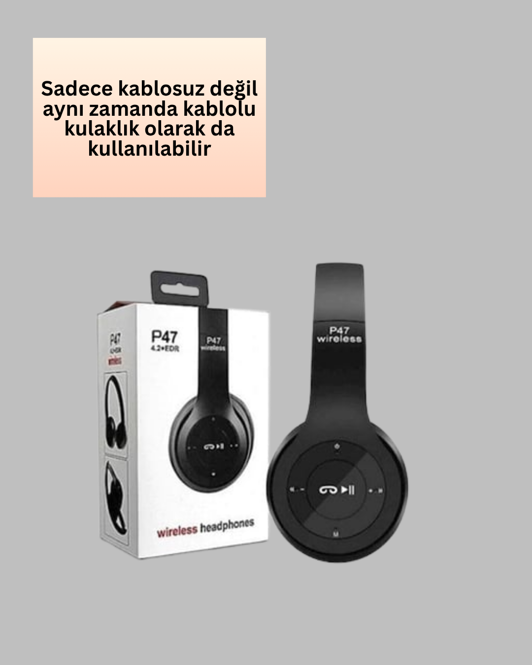 Ayarlanabilir Baş Bandı ve Yumuşak Kulak Yastıklı Bluetooth Kulaklık