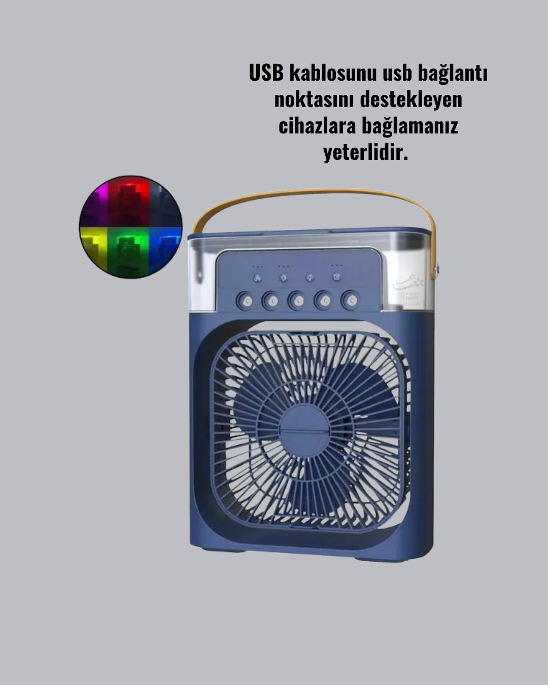Enerji Tasarruflu Sessiz Çalışan Taşınabilir Soğutma Fanı
