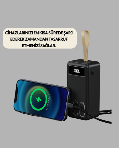 LED Ekranlı Çok Fonksiyonlu Taşınabilir Şarj Ünitesi Powerbank Yeni Nesil