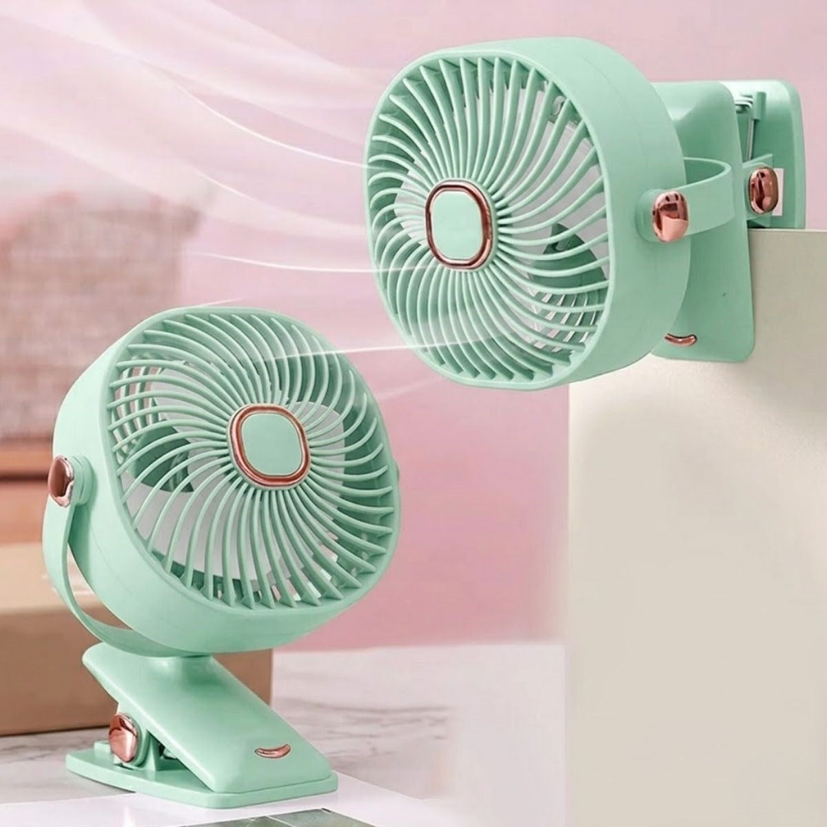 BUFFER® 3 Kademeli Mandallı Masaüstü Fan – 360° Tam Tur Dönebilen Oynar Başlıklı Duvara Monte Edilebilen Mini Fan ZB113