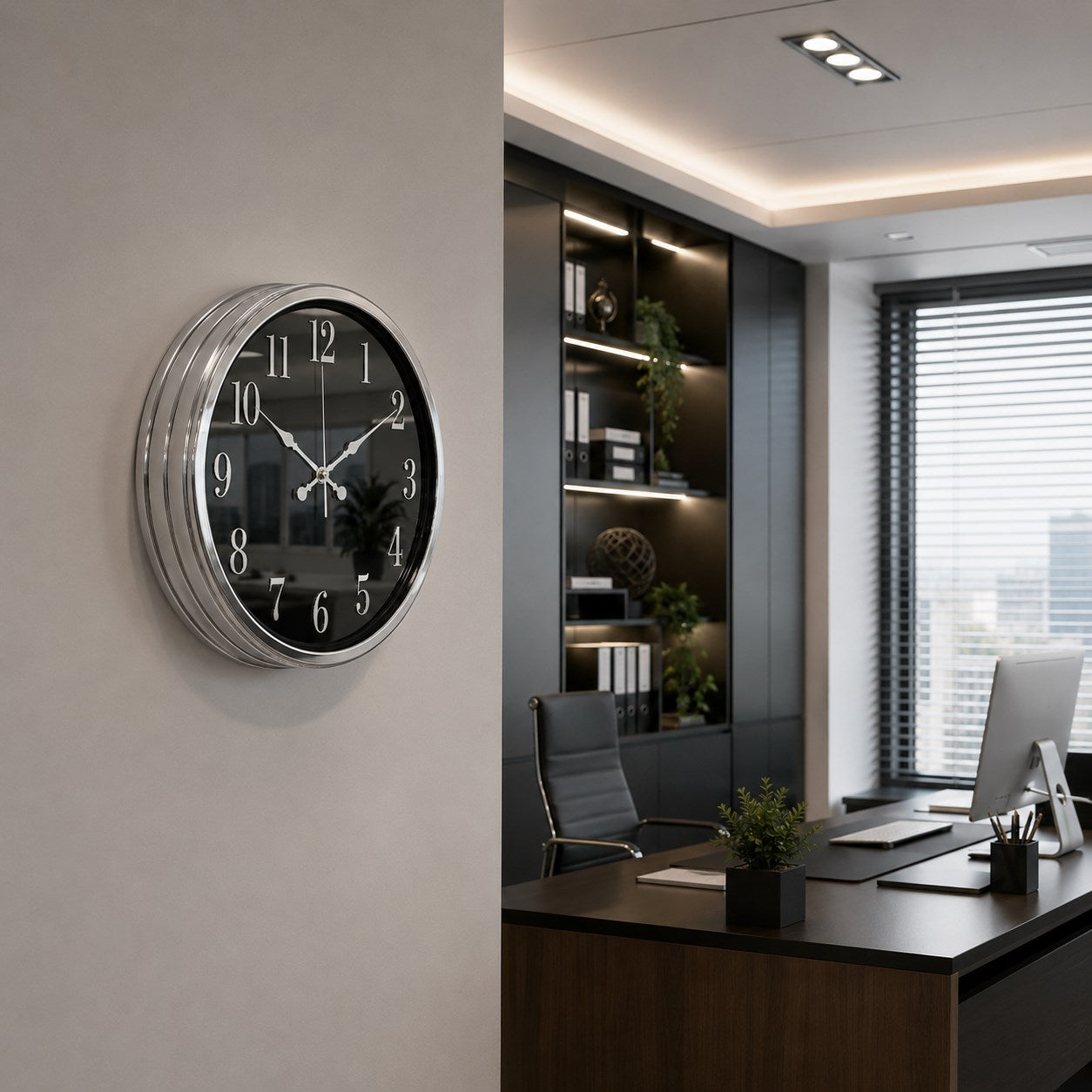 Krom Heritage Aynalı 40 x 40 Cm Duvar Saati