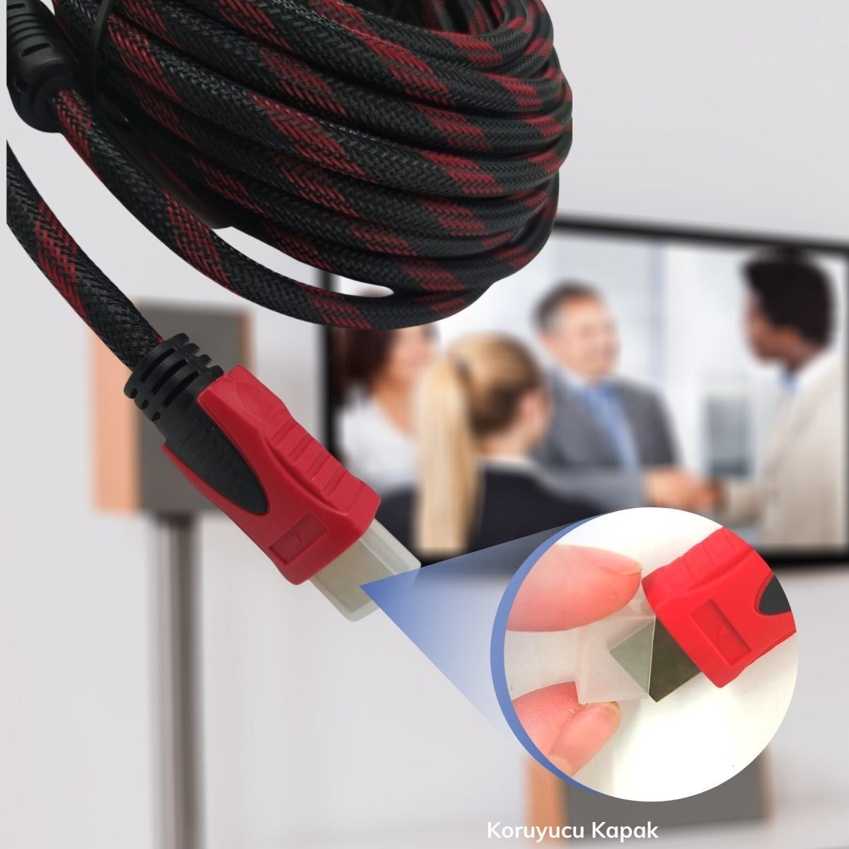 BUFFER® HDMI Kablosu 10 Metre HDTV Bilgisayar Uydu Görüntü Ses Full HD Sargılı Görüntü Aktarma Kablosu