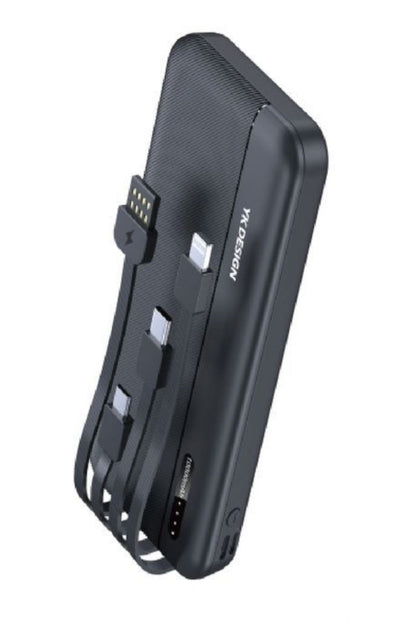 BUFFER® 10000 mAh Micro Type-C USB Lightning 4 Kablolu Hızlı Kablosuz Şarj Powerbank