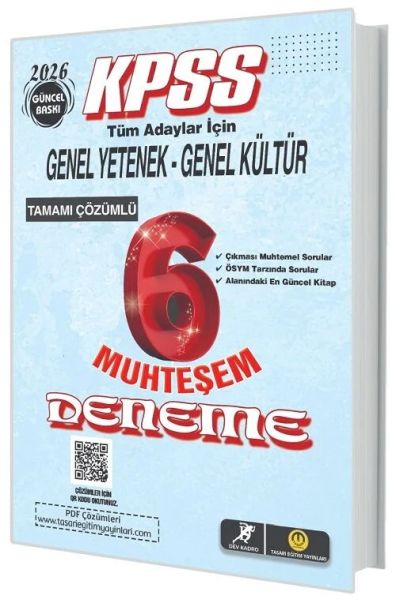 Dev Kadro KPSS Genel Yetenek Genel Kültür Muhteşem 6 Deneme Çözümlü