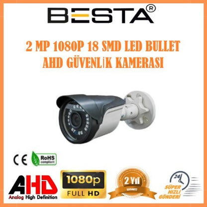 2MP Ahd 1080P Gece Görüşlü 3 Kameralı Güvenlik Sistemi