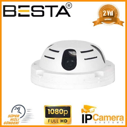 2 MP 1080P Duman Dedektör Görünümlü IP POE Dome Kamera