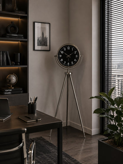 Krom Regal Sılver 150 x 45 Cm Metal Duvar Saati