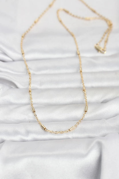 CM 14K Gold Renk Bar Zincir Model 60 cm Kadın Kolye