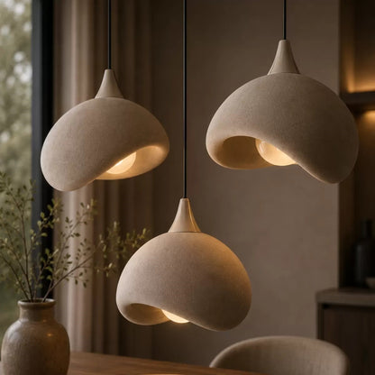 Beton Görünümlü 3d Pla Plastik İskandinav Tarz Sarkıt Avize – Salon Ve Cafe İçin 61-70 Cm Beyaz