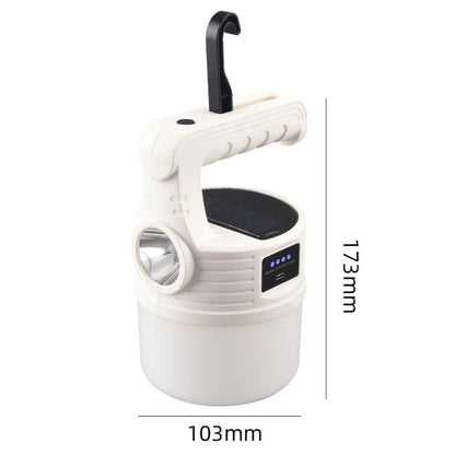 BUFFER® LED Güneş Enerjili Kamp Lambası–2000 Lümen Süper Parlak, 5 Aydınlatma Modlu,USB ile Şarj Edilebilir Dış Mekan,Asılabilir Torch El Feneri